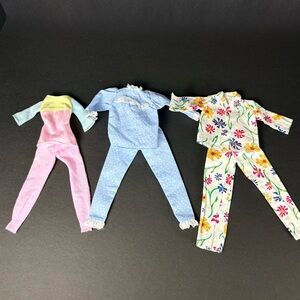 VTG 2001 Barbie Fashion Ave Floral Pajama Set,’94 Slumber Party PJ Set Pink PJs